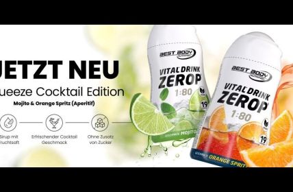 Zuckerfreie ZEROP(R) Squeezies: Mojito und Orange Spritz jetzt (Foto: Fitnesshotline GmbH - Best Body Nutrition. Mammut Nutrition)